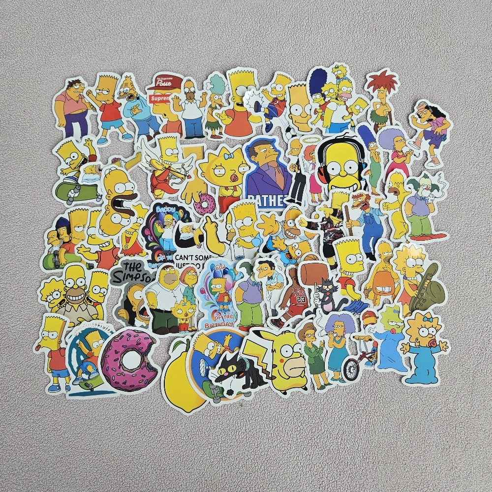 The Simpsons Sticker Lot Bundle of 59 Assorted Homer Marge Bart Lisa Selma